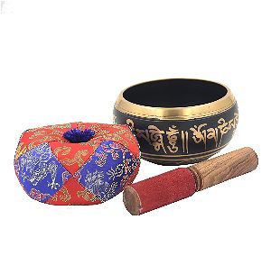 DharmaObjects Tibetan Meditation Singing Bowl With Mallet