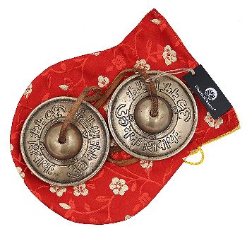 Dharma Objects Tibetan Premium Quality Om Nama Shivaya Tingsha Cymbals