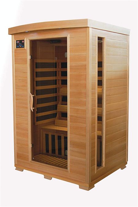 Hip-steam 7 Surface-Heating Mechanism Convenient Electric Infrared Half Sauna New Zealand Pine Wood No Water Half Bath Tub Foot 