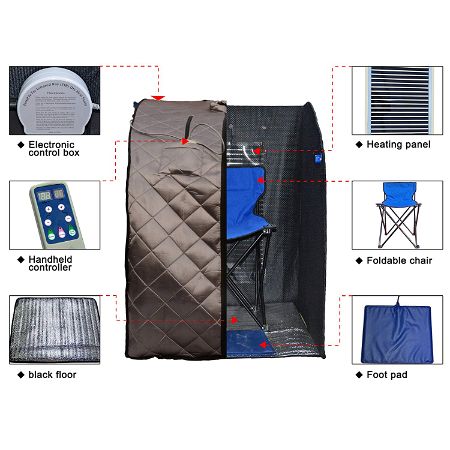 Radiant Saunas Rejuvinator Portable Sauna with FAR Infrared Carbon Panels, Heated Floor Pad, Canvas Chair