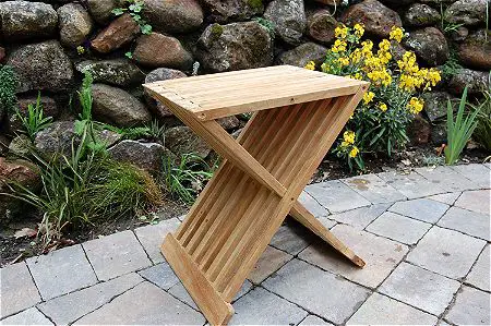 ParadiseTeak Wood Folding Shower Seat, Bench, Stool - Bath, Sauna Seating